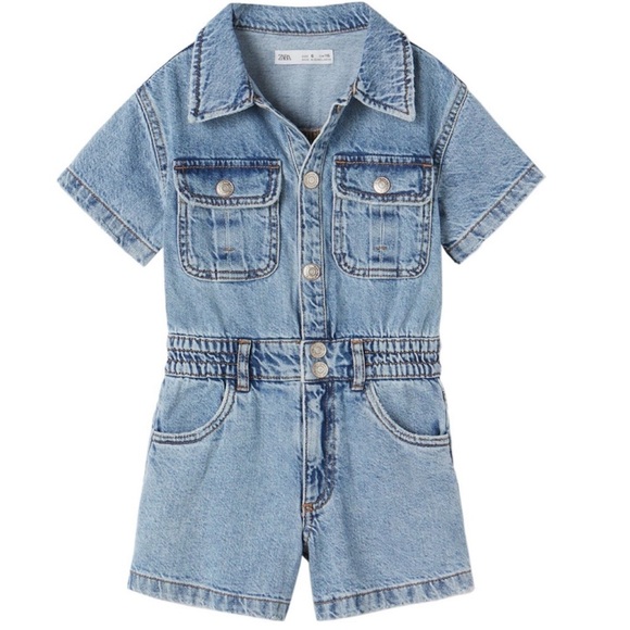 Zara Other - Zara Kids Denim Worker Jumpsuit Romper Size 13-14